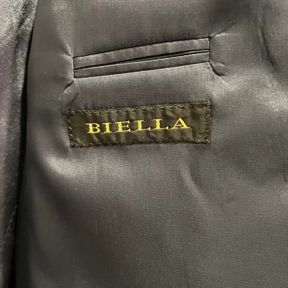 Britches of Georgetowne Mens Brown Biella Wool Micro Check Sport Coat Blazer
